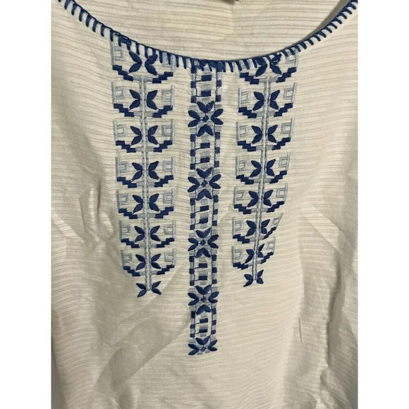 NEW J. MARIE Kim Poncho Shirt Size Medium Women’s Embroidered 100% Cotton - Picture 6 of 9